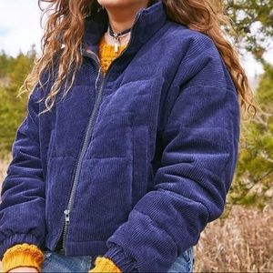 🌺SOLD🌺Kendal + Kylie Navy Blue Corduroy Puffer